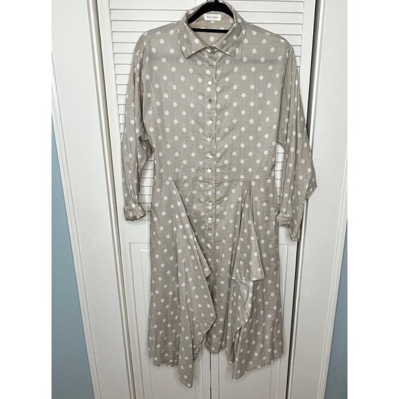 Krista Larson Taupe Polka-dot Pinwheel Dress, One Size - Picture 1 of 6